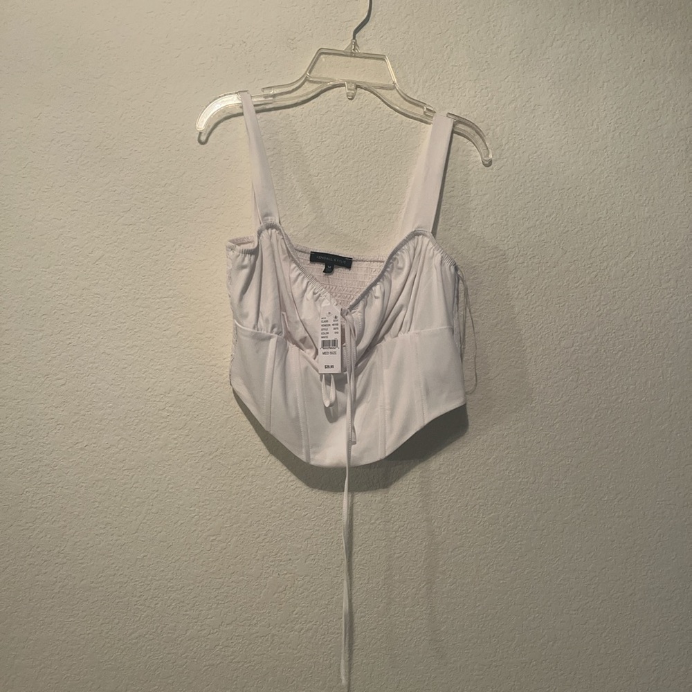 KENDALL&KYLIE WHITE CORSET CROP TOP